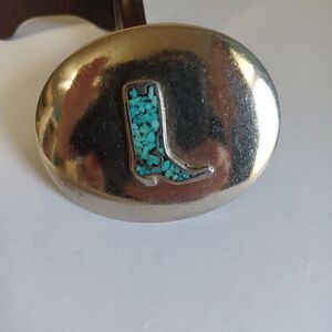 Southwestern Cowboy Boot Buckle - Retro Boho Western Wear Inlay Jewelry Gift